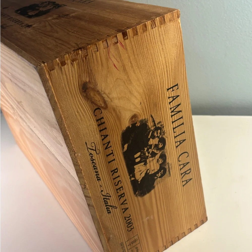 Chianti Reserva Vintage Wooden Wine Crate Familia Cara Italy